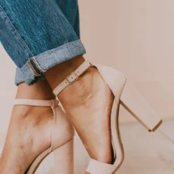 Sandals Lucille Ankle Strap Heel Nude