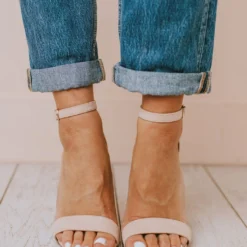 Sandals Lucille Ankle Strap Heel Nude