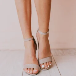 Sandals Shoes Lucille Ankle Strap Heel Taupe