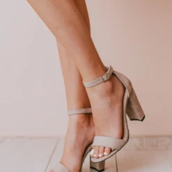 Sandals Shoes Lucille Ankle Strap Heel Taupe
