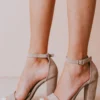 Sandals Shoes Lucille Ankle Strap Heel Taupe