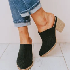 Beast Shoes Angela Corduroy Slip On Booties Black