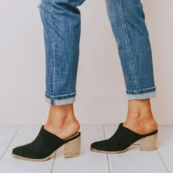 Beast Shoes Angela Corduroy Slip On Booties Black