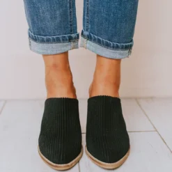 Beast Shoes Angela Corduroy Slip On Booties Black