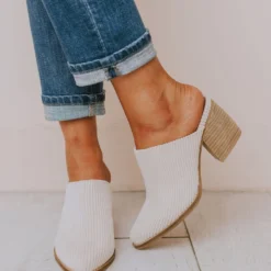 Beast Angela Corduroy Slip On Booties Nude Shoes