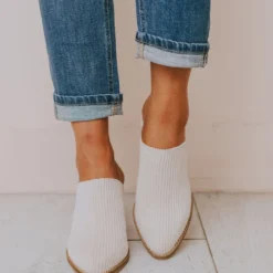 Beast Angela Corduroy Slip On Booties Nude Shoes