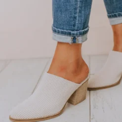 Beast Angela Corduroy Slip On Booties Nude Shoes