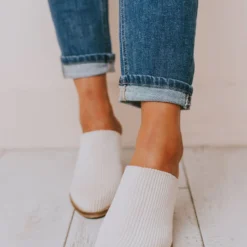 Beast Angela Corduroy Slip On Booties Nude Shoes