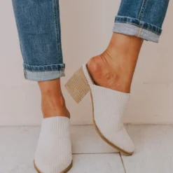 Beast Angela Corduroy Slip On Booties Nude Shoes