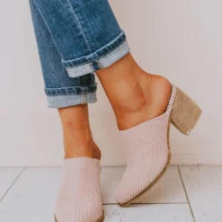 Beast Shoes Angela Corduroy Slip On Bootie Blush