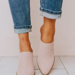 Beast Shoes Angela Corduroy Slip On Bootie Blush