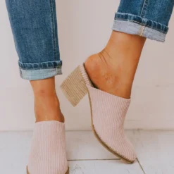 Beast Shoes Angela Corduroy Slip On Bootie Blush