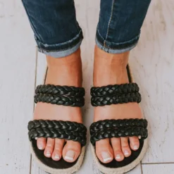 Bellerose Braided Sandals Black