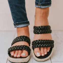 Bellerose Braided Sandals Black