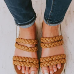 Bellerose Braided Sandals Tan