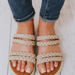 Bellerose Braided Sandals Taupe