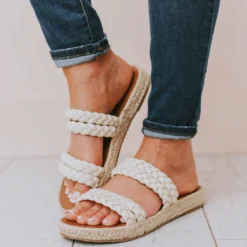 Bellerose Braided Sandals White Shoes