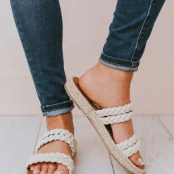 Bellerose Braided Sandals White Shoes