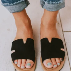 Bowie Slip On Sandals Black Shoes