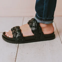Cleo Two Braided Sandal Black Shoes
