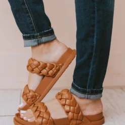 Cleo Two Braided Sandal Camel Shoes