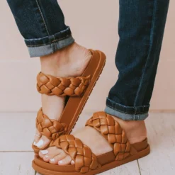 Cleo Two Braided Sandal Camel Shoes