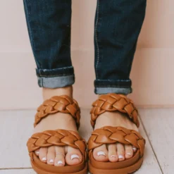 Cleo Two Braided Sandal Camel Shoes