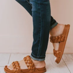 Cleo Two Braided Sandal Camel Shoes