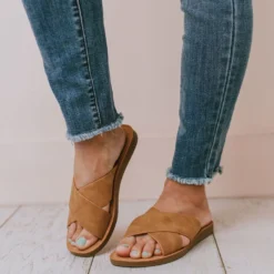 Shoes Corben Criss Cross Sandals Coffee