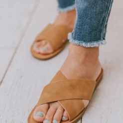 Shoes Corben Criss Cross Sandals Coffee