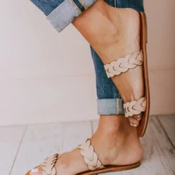 Eleora Braided Sandals Blush Shoes
