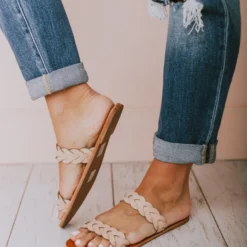 Eleora Braided Sandals Blush Shoes