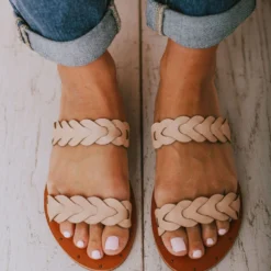 Eleora Braided Sandals Blush Shoes