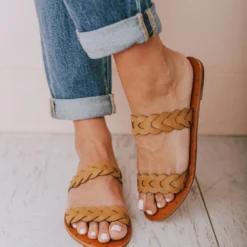 Eleora Braided Sandals Camel Shoes