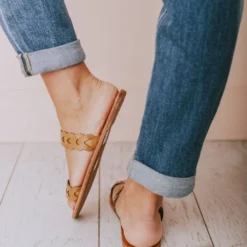 Eleora Braided Sandals Camel Shoes