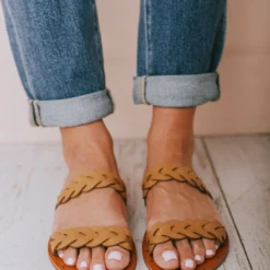Eleora Braided Sandals Camel Shoes