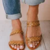 Eleora Braided Sandals Camel Shoes