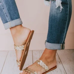 Eleora Braided Sandals Gold