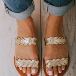 Eleora Braided Sandals Gold