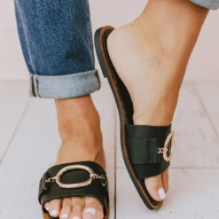 Shoes Elka Slip On Sandal Black