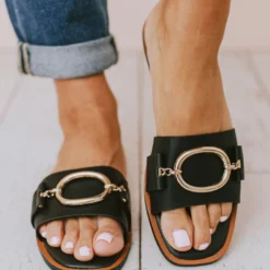 Shoes Elka Slip On Sandal Black