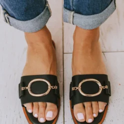 Shoes Elka Slip On Sandal Black