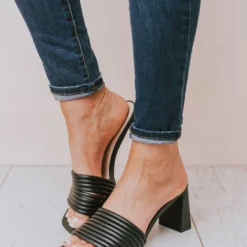 Evelyn Recycled Slip On Sandal Black Shoes