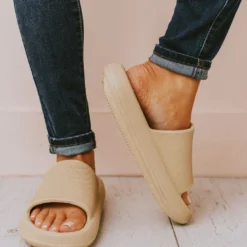 Sandals Pool Slides Taupe Shoes