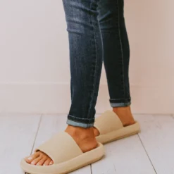 Sandals Pool Slides Taupe Shoes