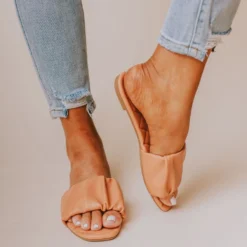 Flora Ruched Sandal Coral Shoes