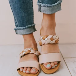 Freya Braided Sandals Nude
