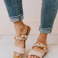 Freya Braided Sandals Nude