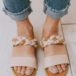 Freya Braided Sandals Nude