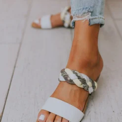 East Lion Freya Braided Sandals White